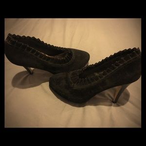 Black velvet platforms